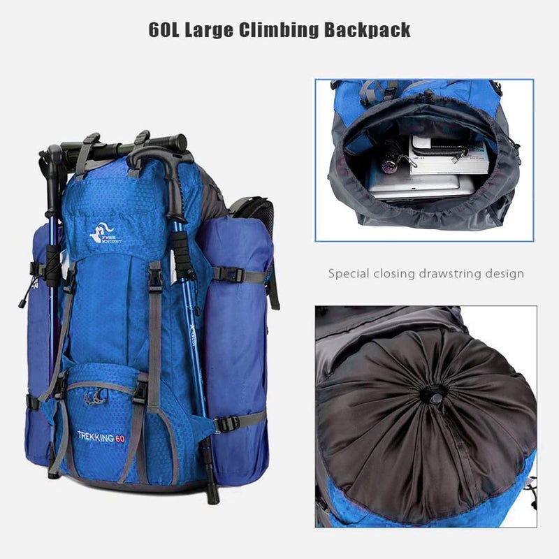 Bseash 60L Waterproof Hiking Camping Backpack with Rain Cover  Large Outdoor Sport Travel Daypack Rucksack for Climbing - Image 5